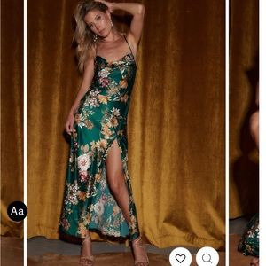 Natalia Emerald Floral maxi dress